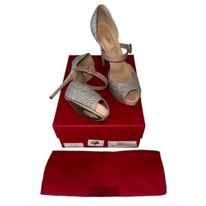 Valentino Micro Stud Suede Mary Jane D'Orsay Stiletto Heels Size 39.5